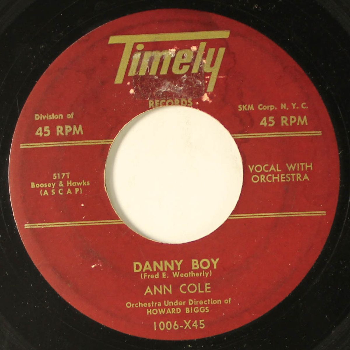 danny boy / smilin' through by ANN COLE