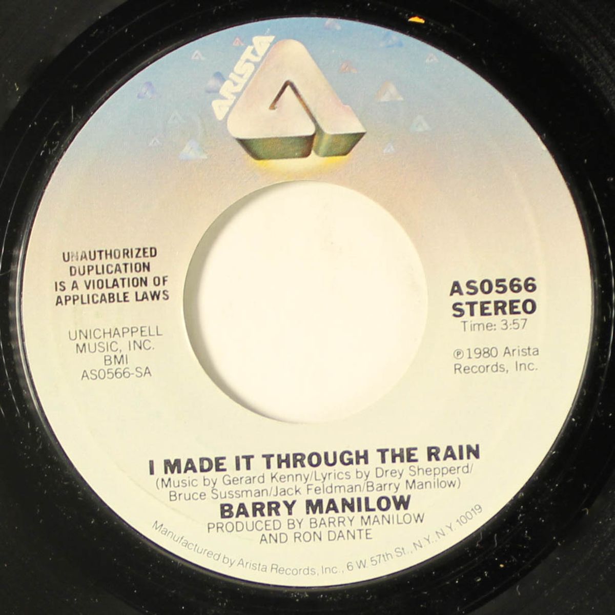 i made it through the rain by BARRY MANILOW