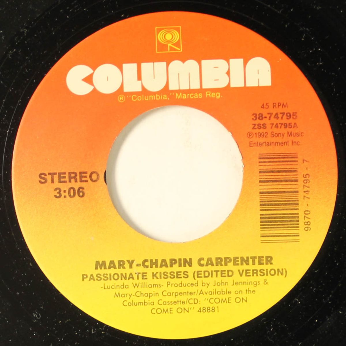 passionate kisses (edited version) / middle ground by MARY-CHAPIN CARPENTER
