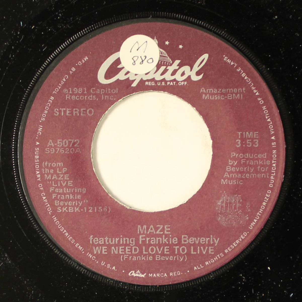 we need love to live by MAZE W/ FRANKIE BEVERLY