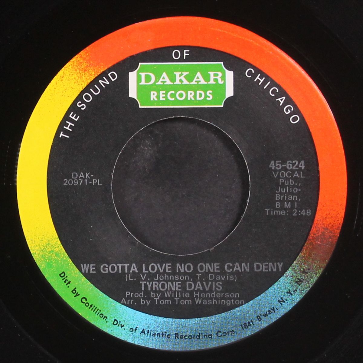 one-way ticket / we got a love by TYRONE DAVIS