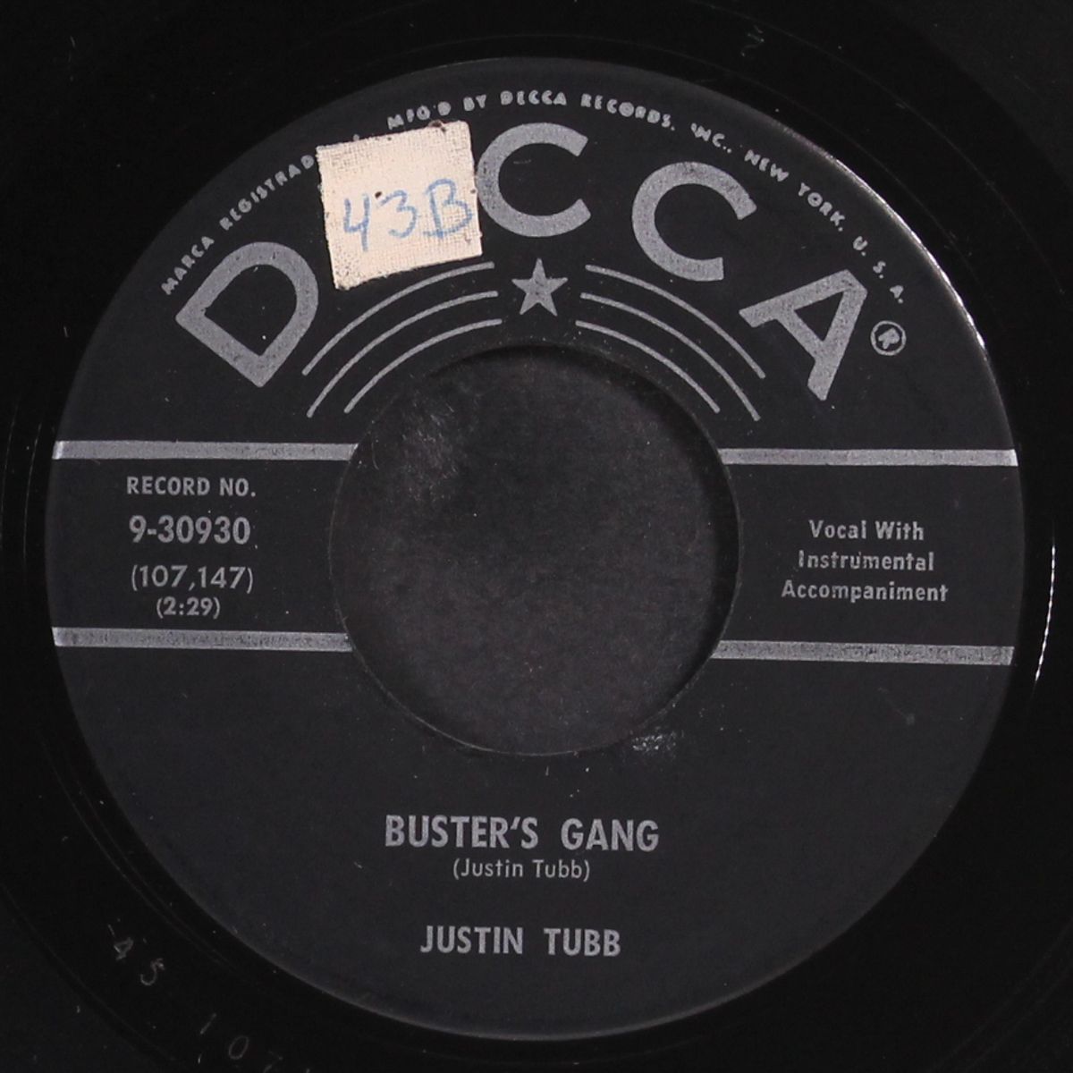 buster's gang / i know you do by JUSTIN TUBB