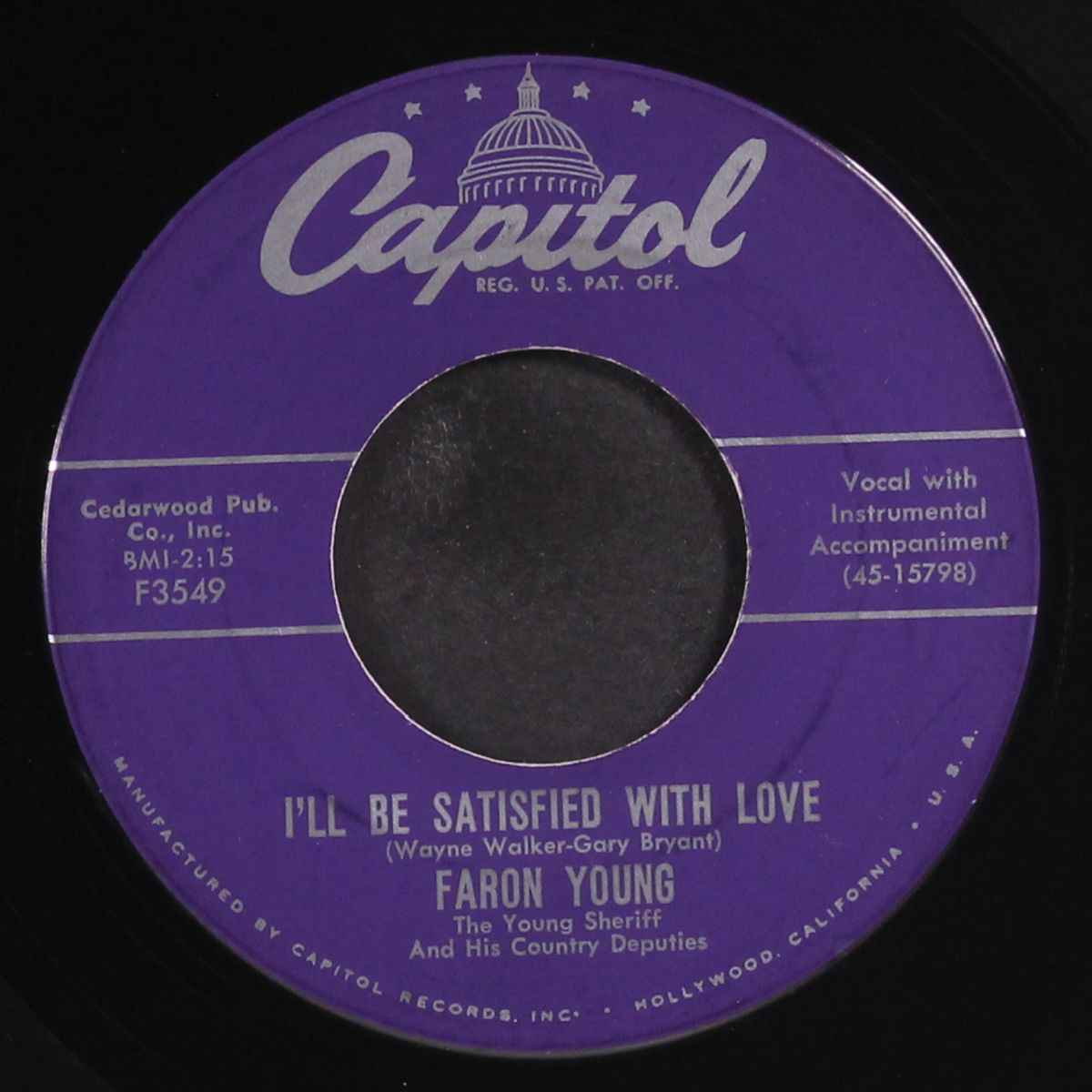 i'll be satisfied with love by FARON YOUNG