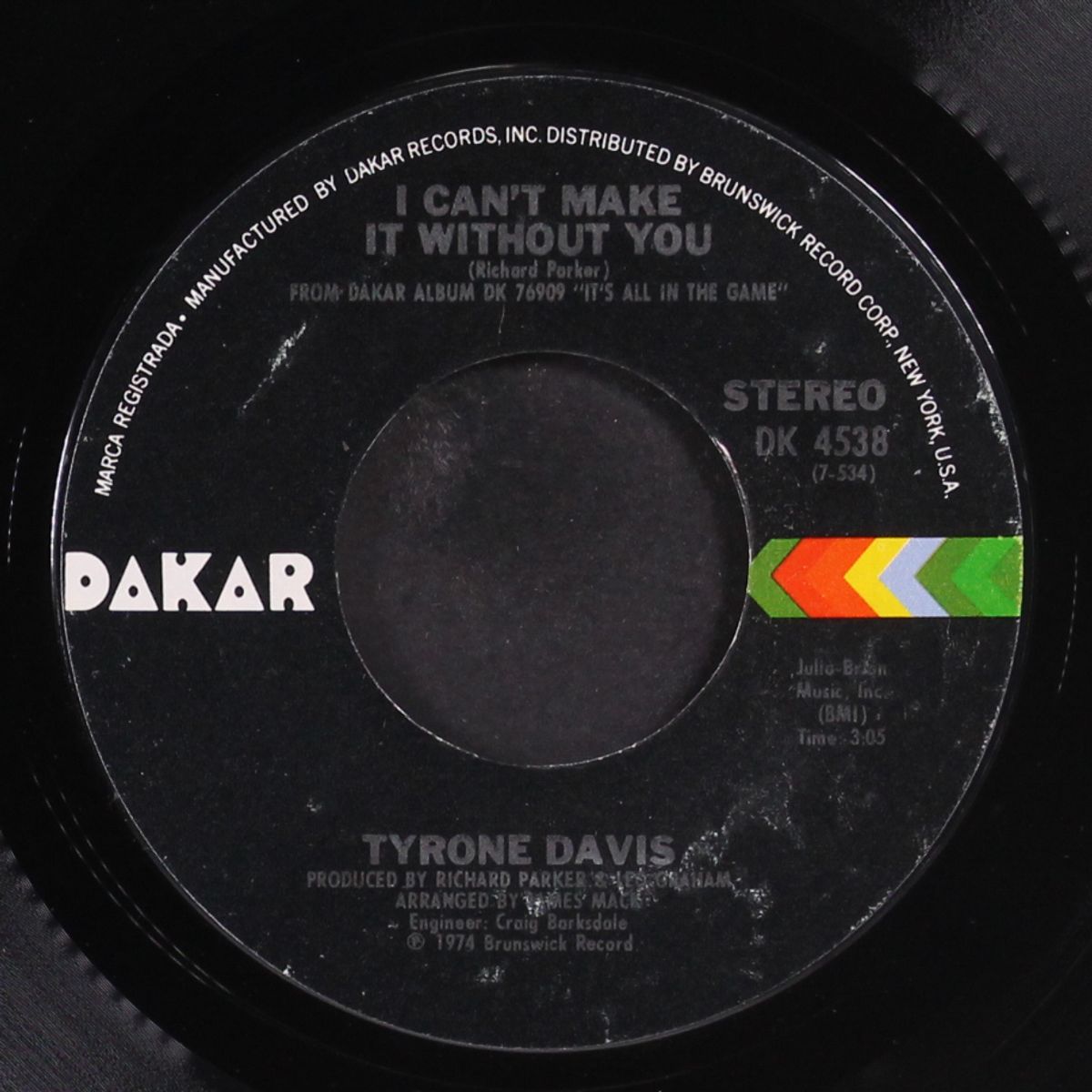 i can't make it without you / you wouldn't believe by TYRONE DAVIS