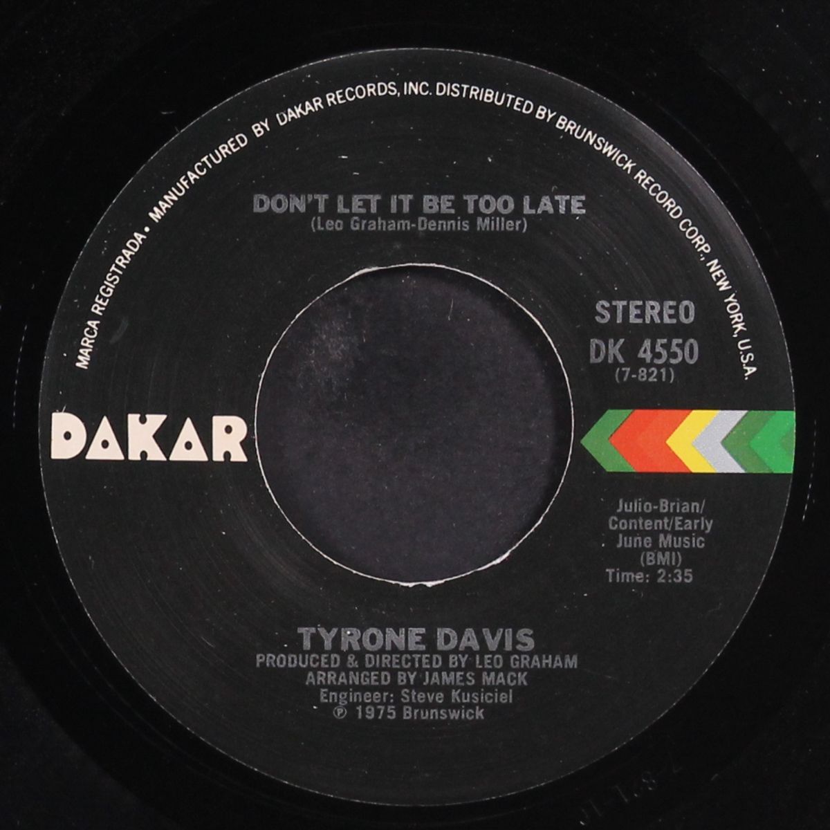 turning point / don't let it be too late by TYRONE DAVIS