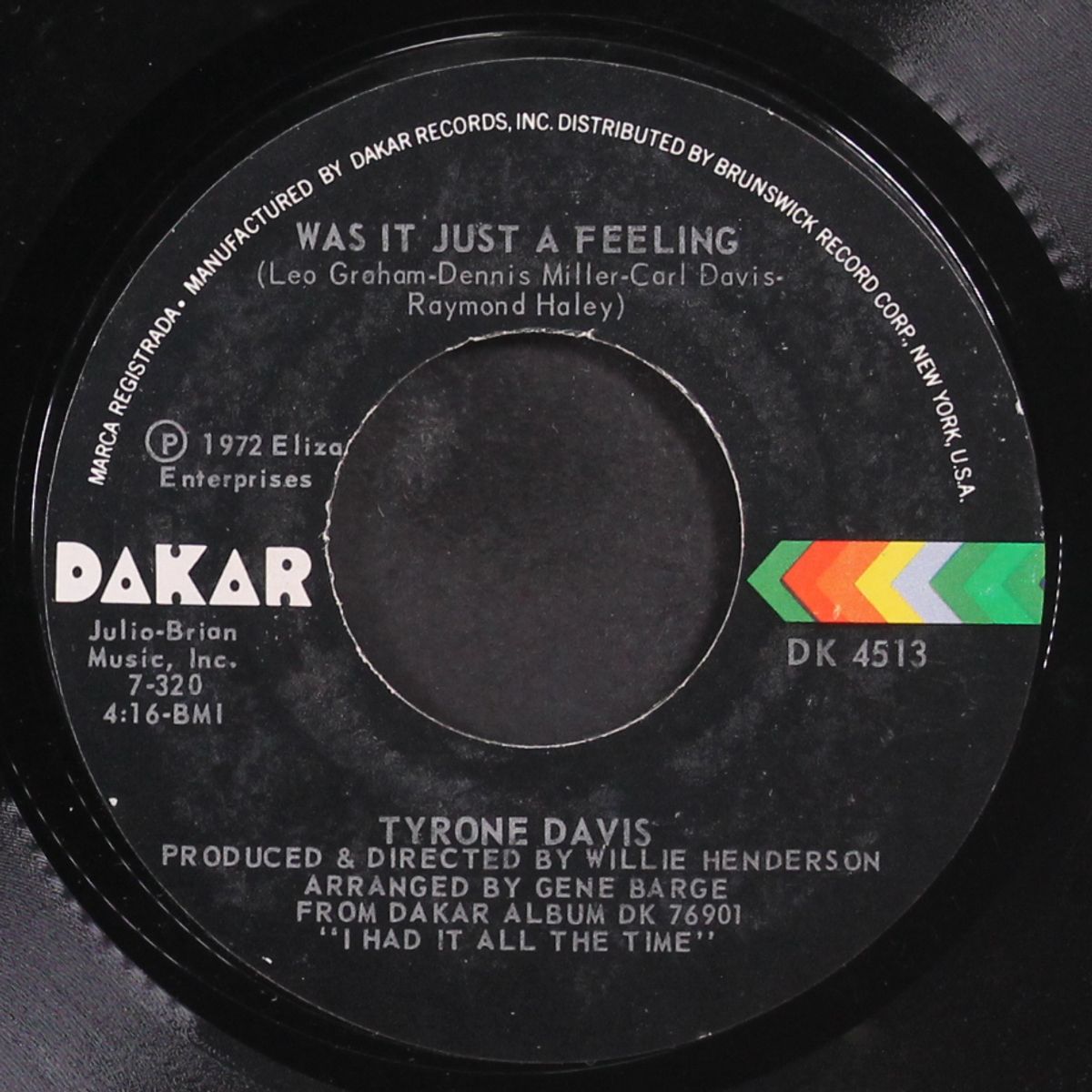 if you had a change in mind / was it just a feeling by TYRONE DAVIS
