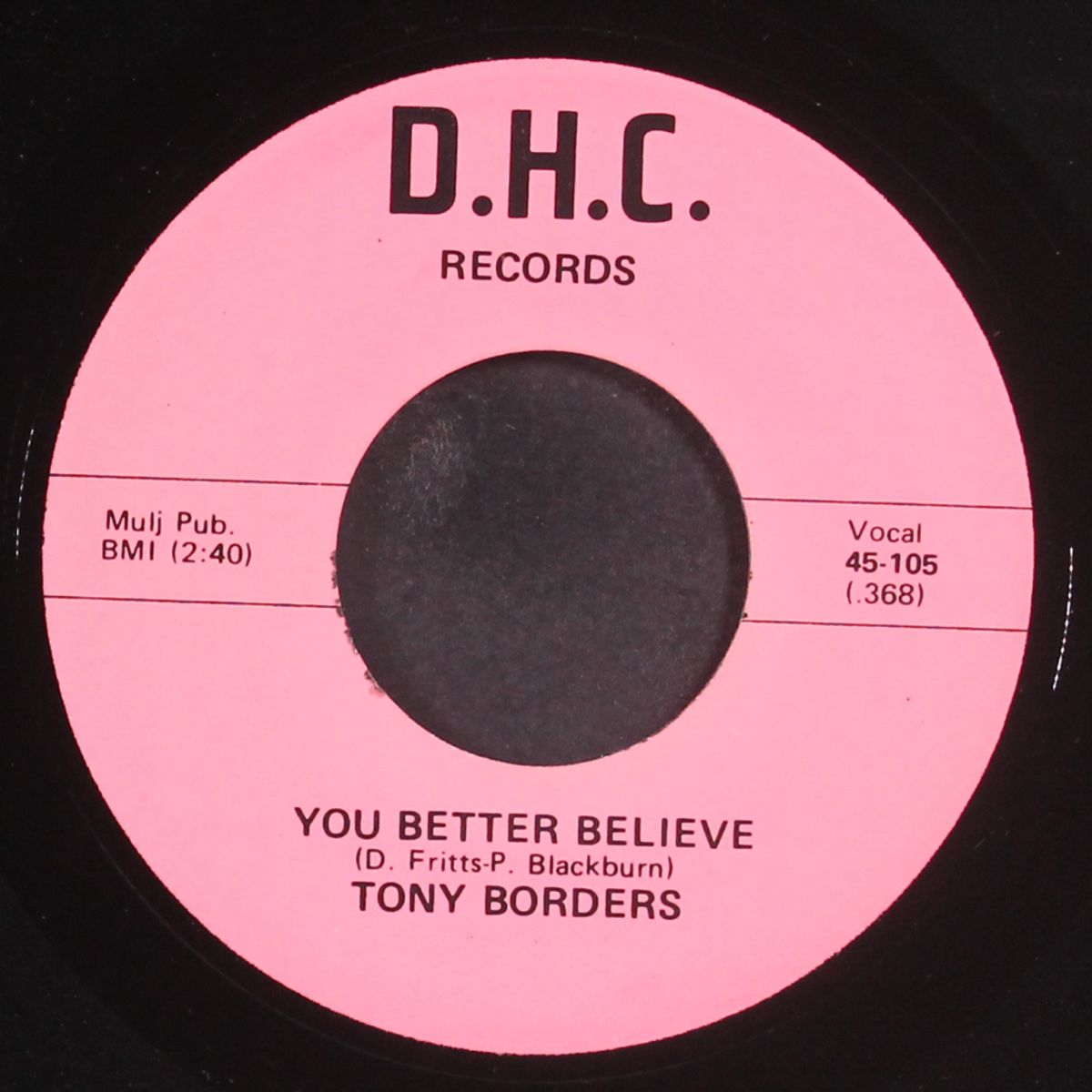 lonely weekend / you better believe by TONY BORDERS