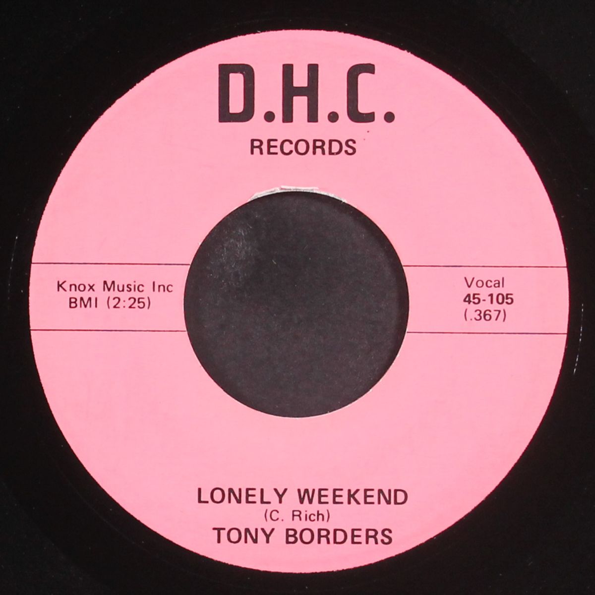 lonely weekend / you better believe by TONY BORDERS