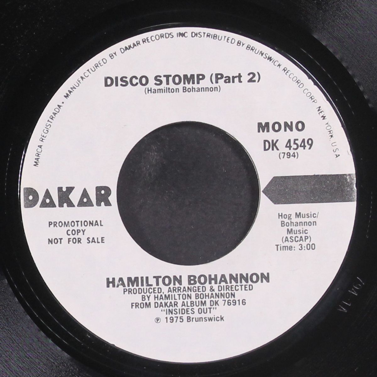 disco stomp / mono by HAMILTON BOHANNON