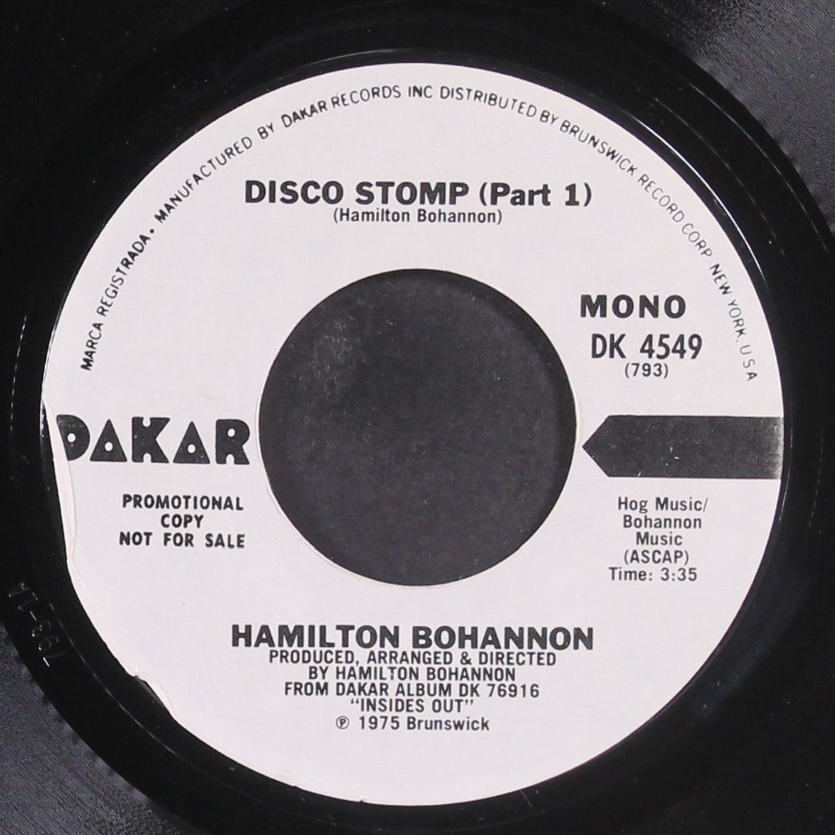 disco stomp / mono by HAMILTON BOHANNON