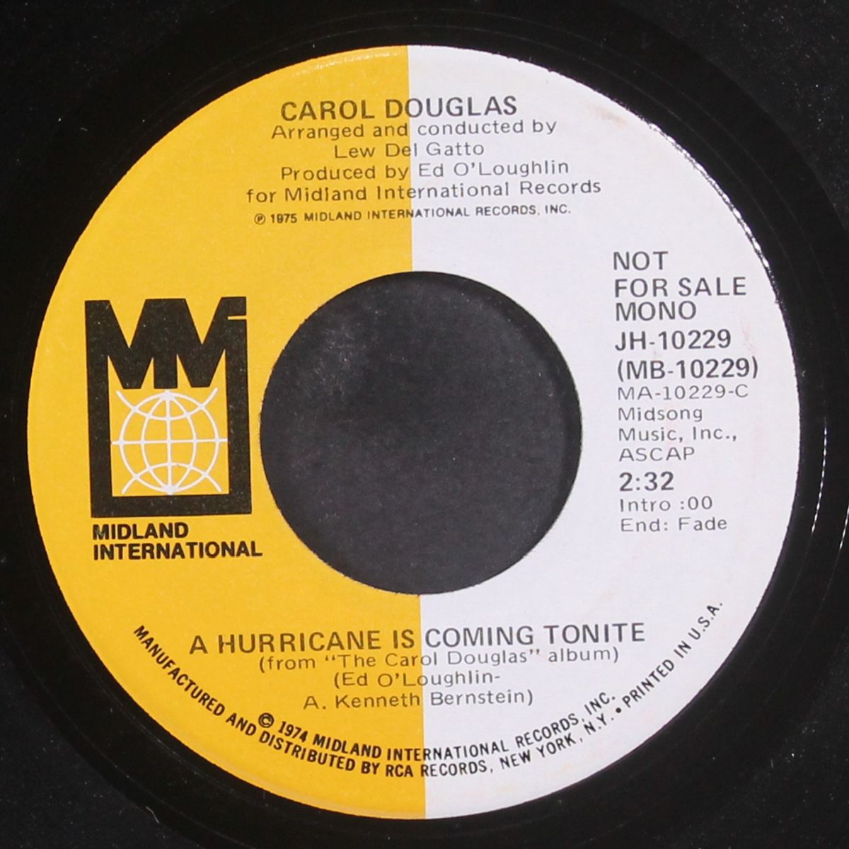 a hurricane is coming tonite / mono by CAROL DOUGLAS