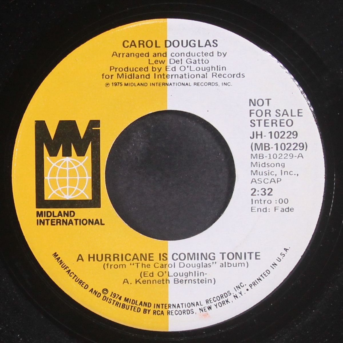 a hurricane is coming tonite / mono by CAROL DOUGLAS