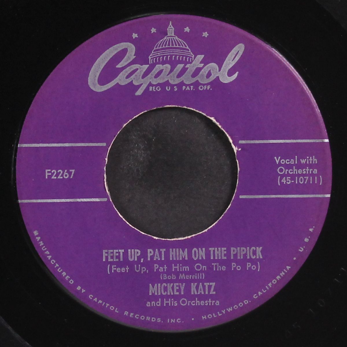 feet up, pat him on the pipick by MICKEY KATZ