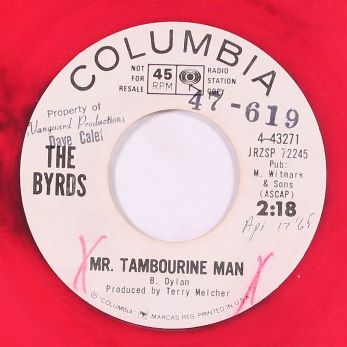 mr. tambourine man / i knew i'd want you by BYRDS