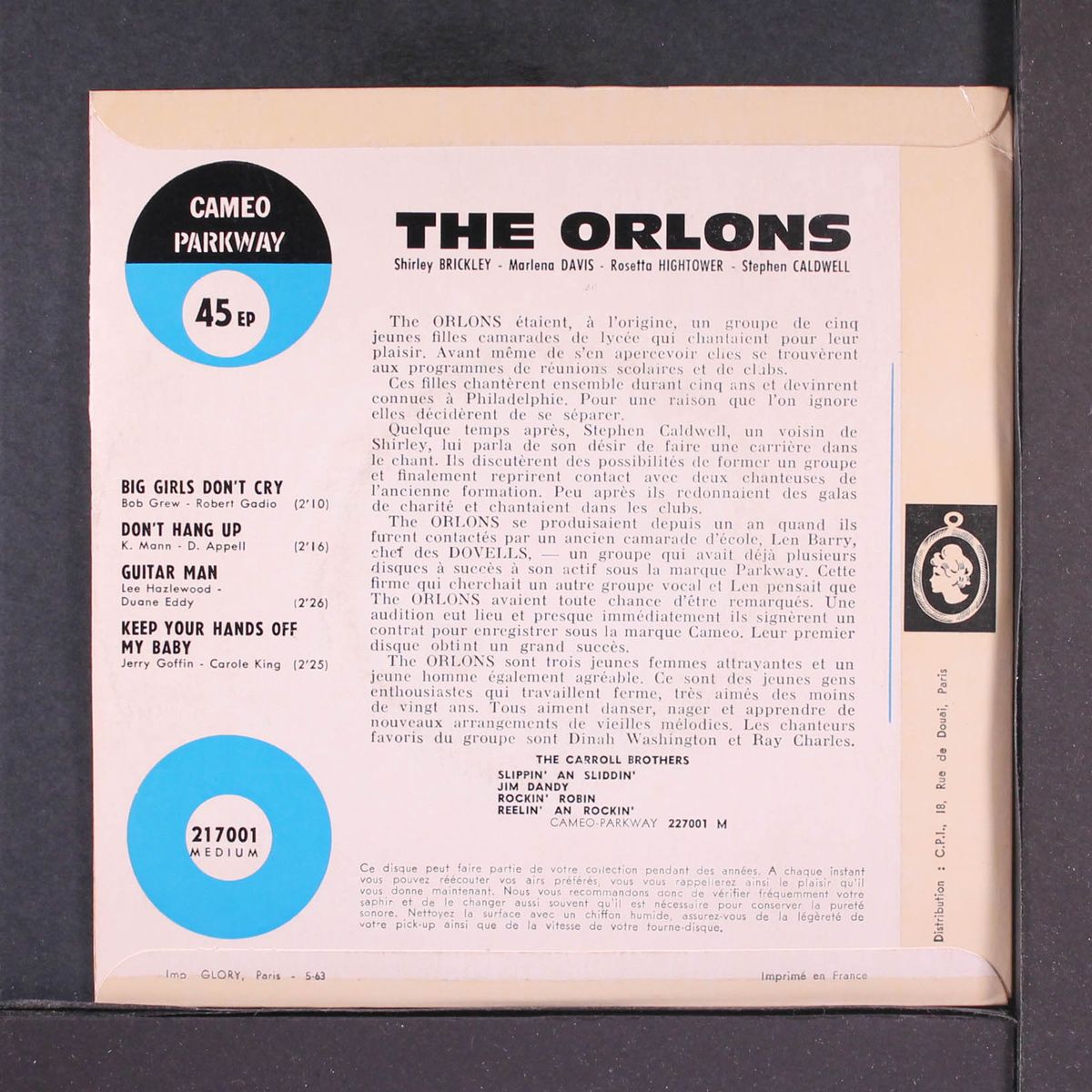 big girls don't cry by ORLONS