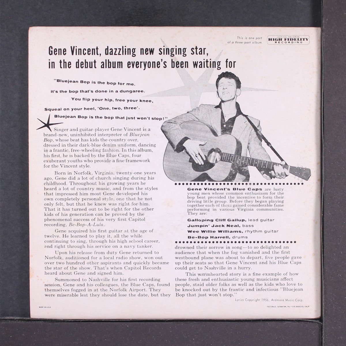 play bluejean bop, part 2 by GENE VINCENT & BLUE CAPS