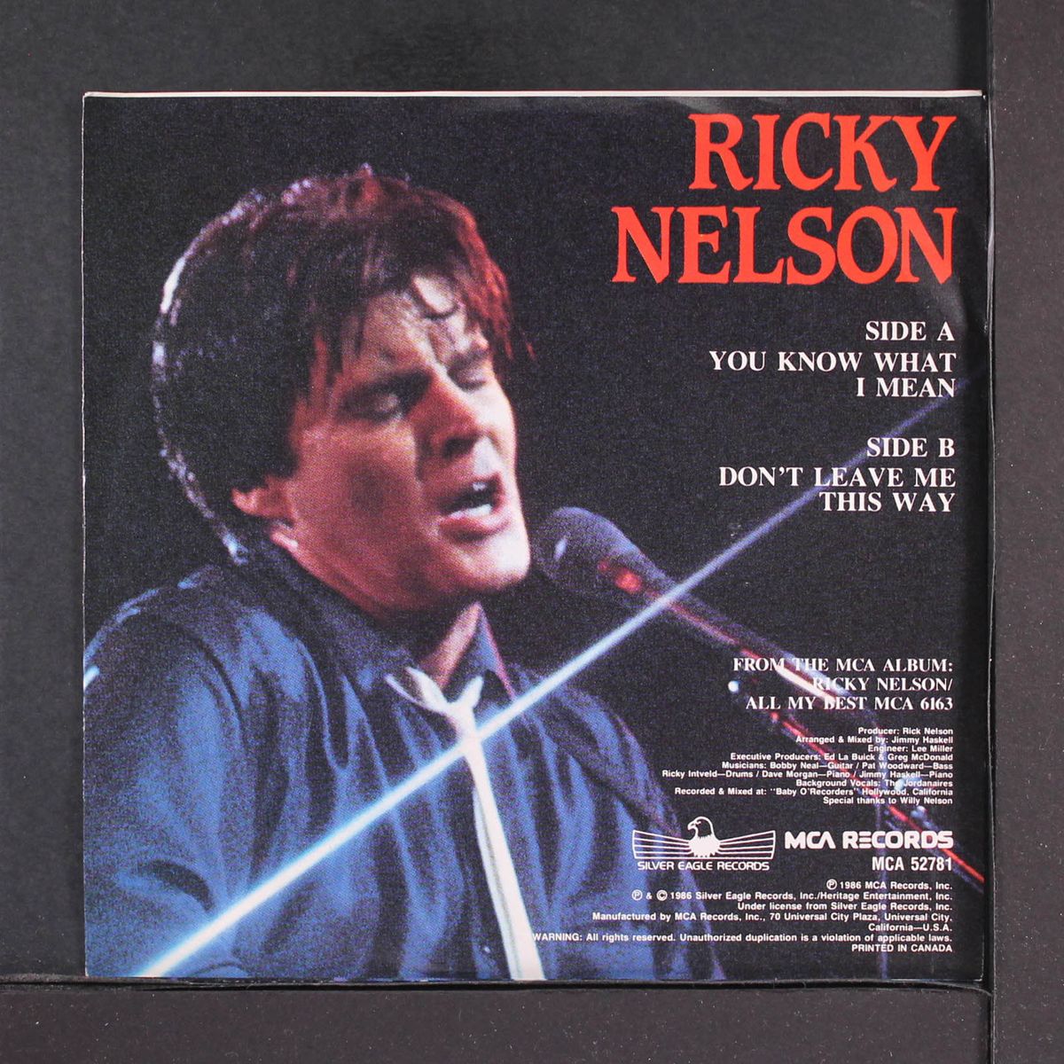 you know what i mean / don't leave me this way by RICKY NELSON