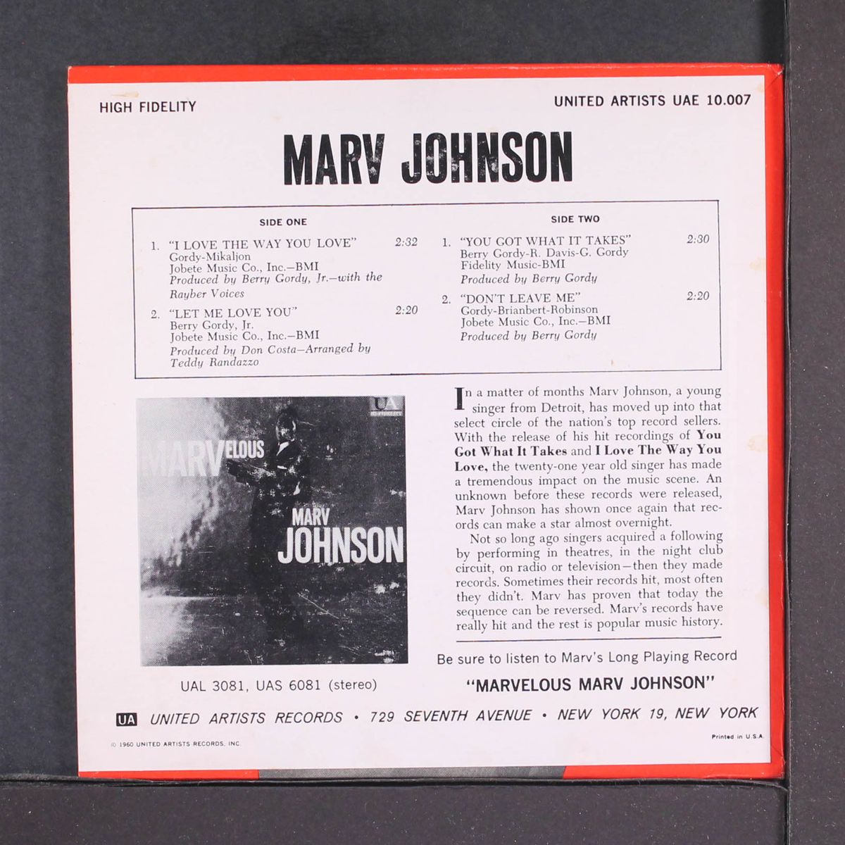 i love the way you love by MARV JOHNSON