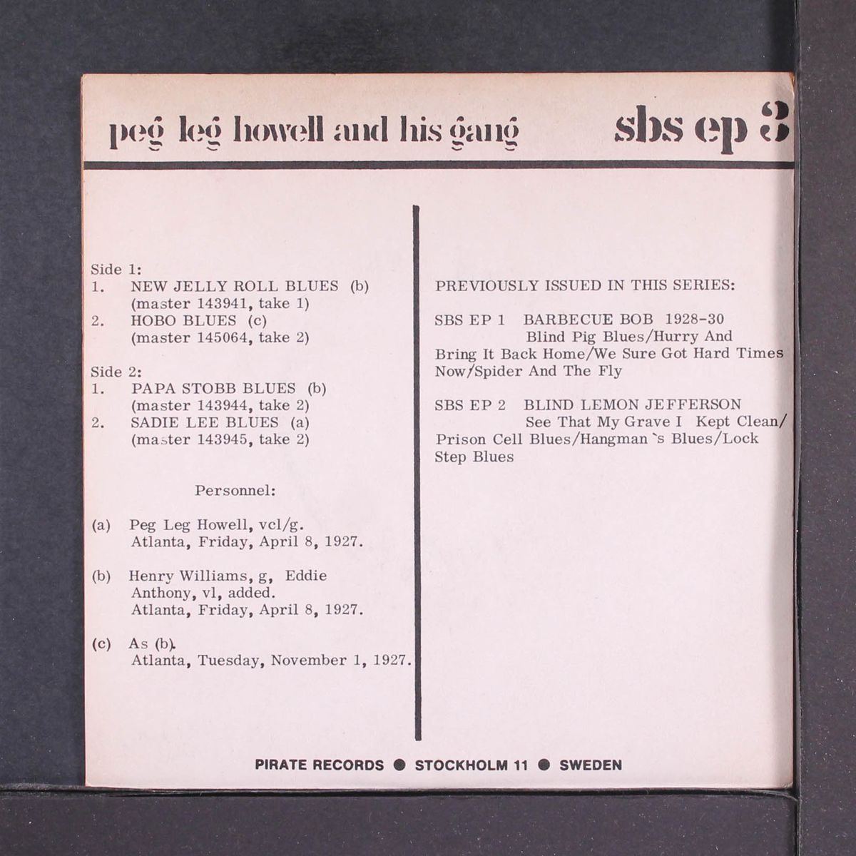 the great country blues singers by PEG LEG HOWELL