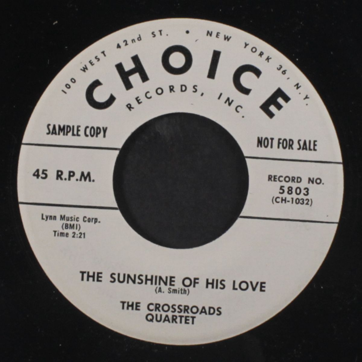 not my will / sunshine of his love by CROSSROADS QUARTET