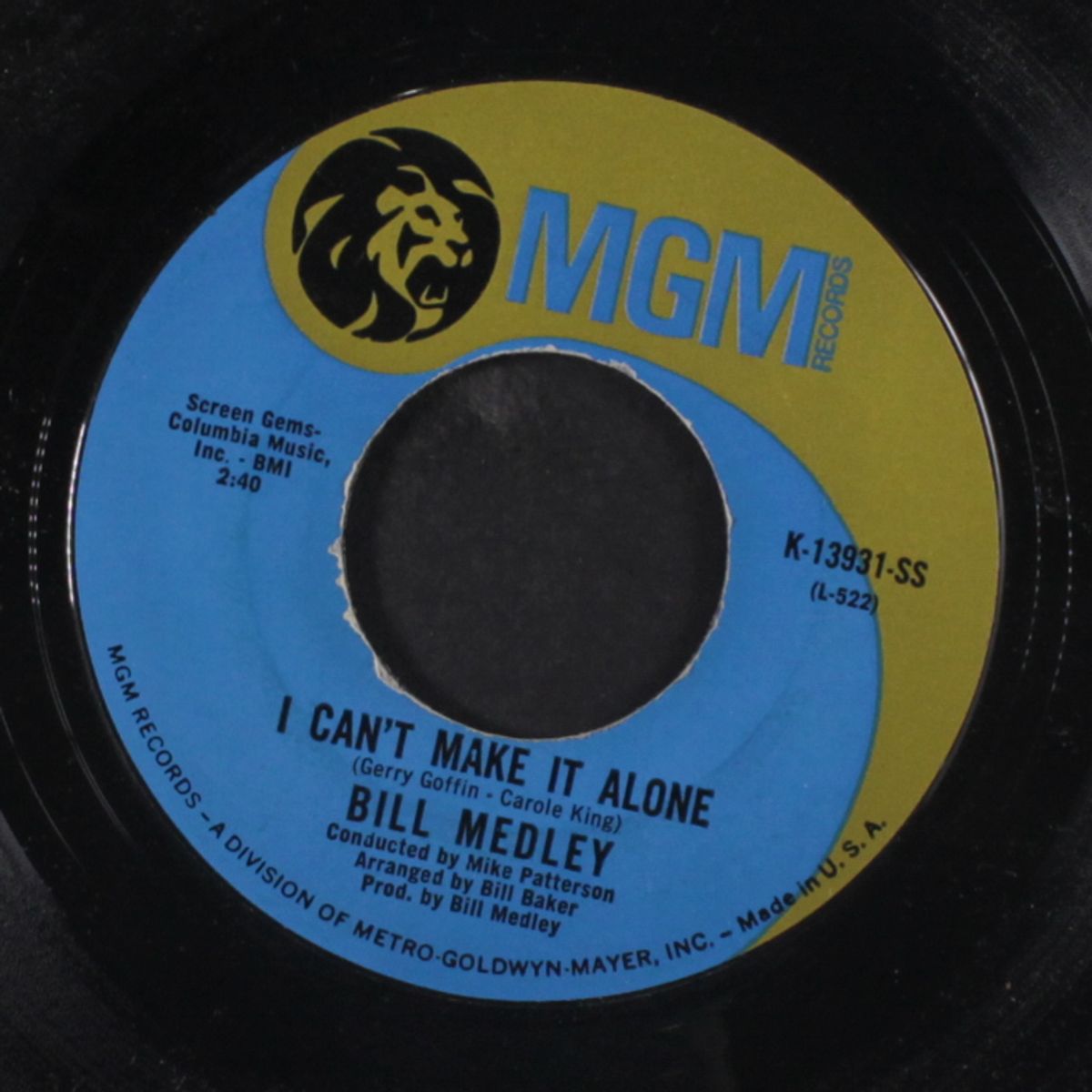 i can't make it alone by BILL MEDLEY