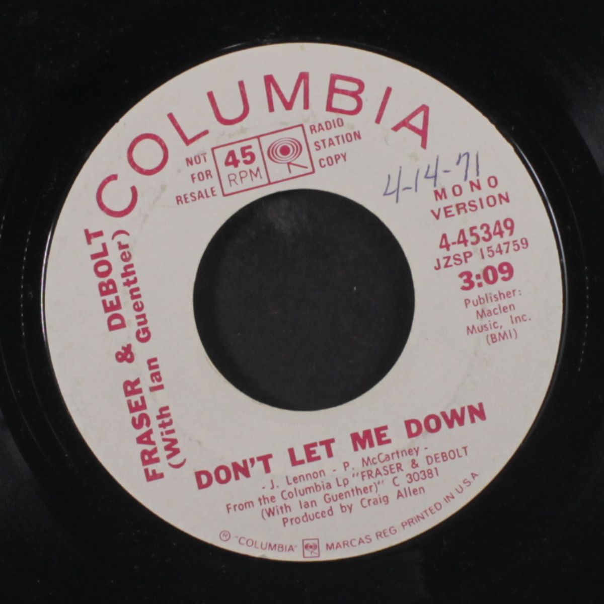 don't let me down / mono by FRASER & DEBOLT