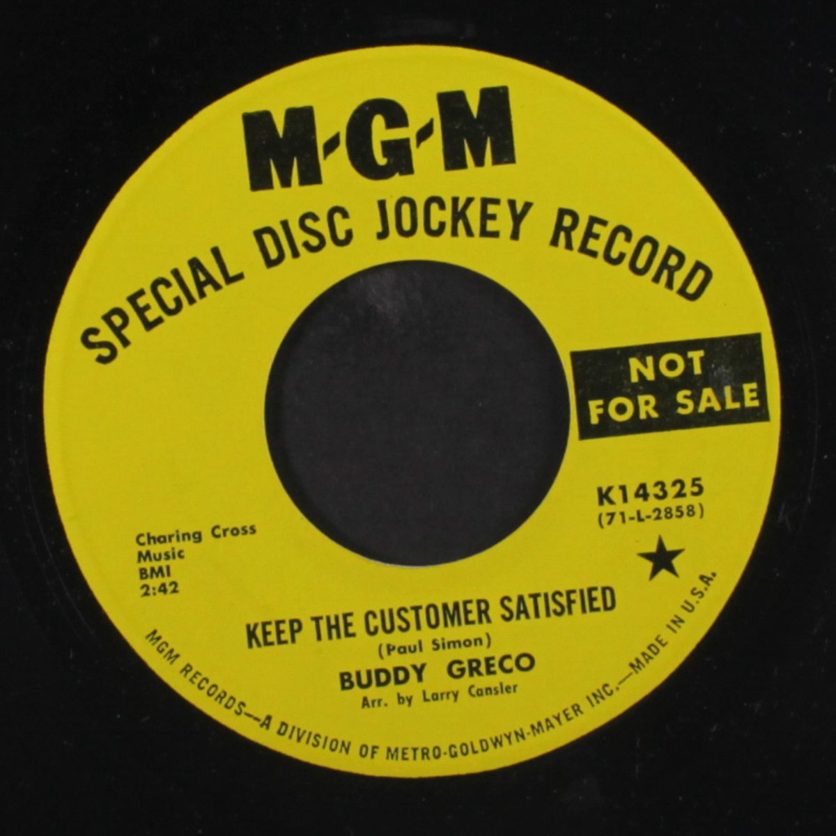 keep the customer satisfied / your love's return by BUDDY GRECO