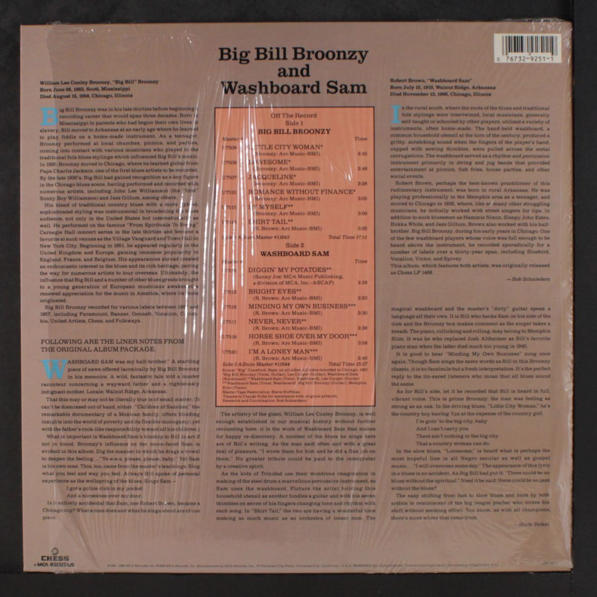 big bill broonzy & washboard sam by BIG BILL BROONZY & WASHBOARD SAM