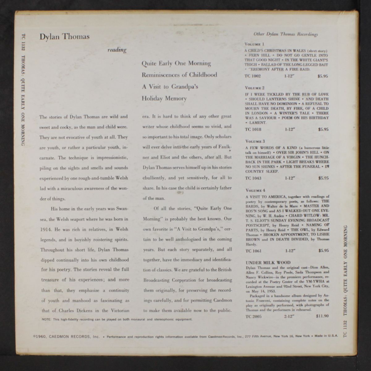 reading quite early one morning by DYLAN THOMAS