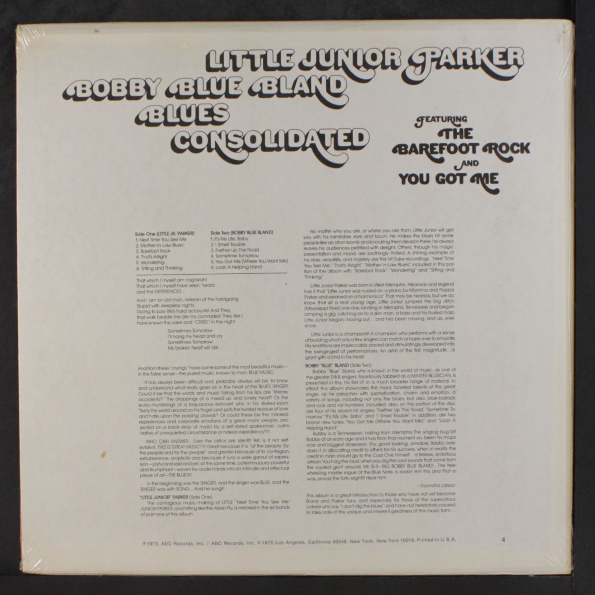 blues consolidated by LITTLE JUNIOR PARKER & BOBBY BLAND