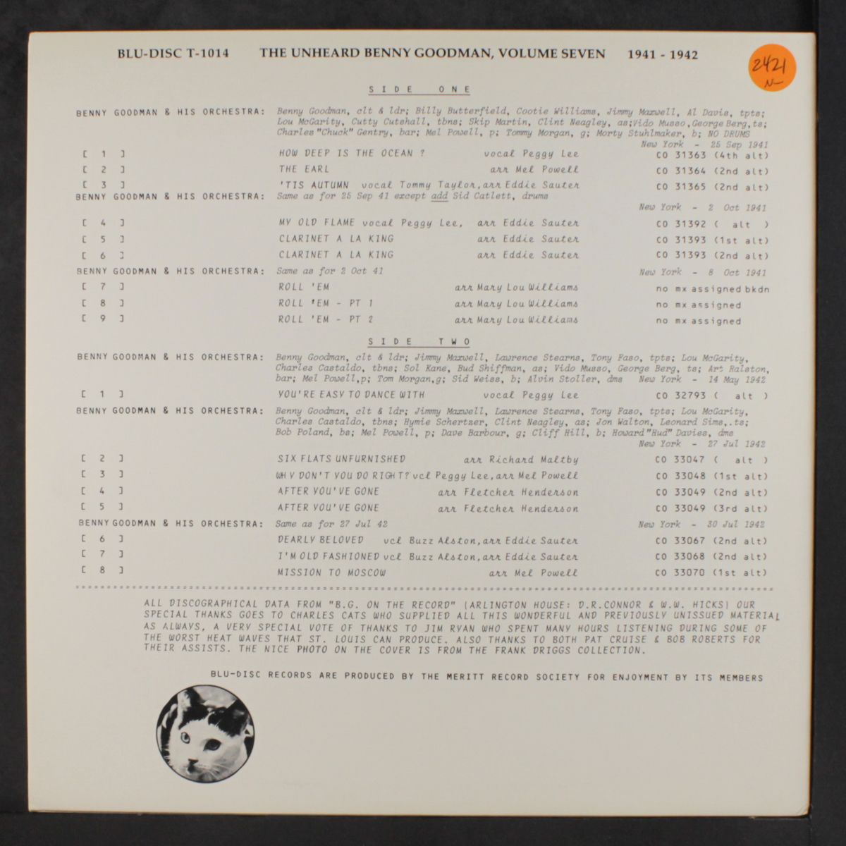 the unheard benny goodman vol. 7 1941-1942 by BENNY GOODMAN
