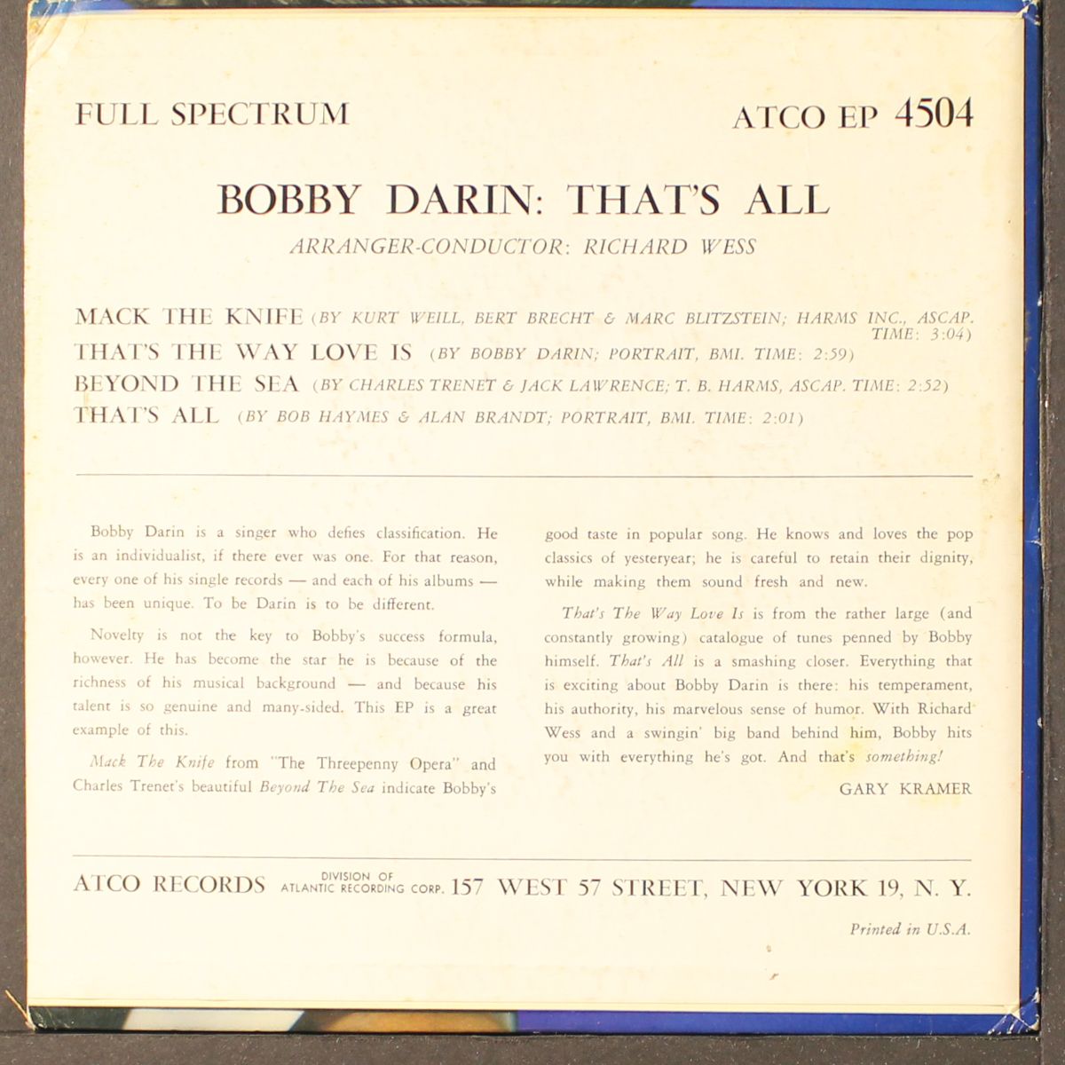 that's all by BOBBY DARIN