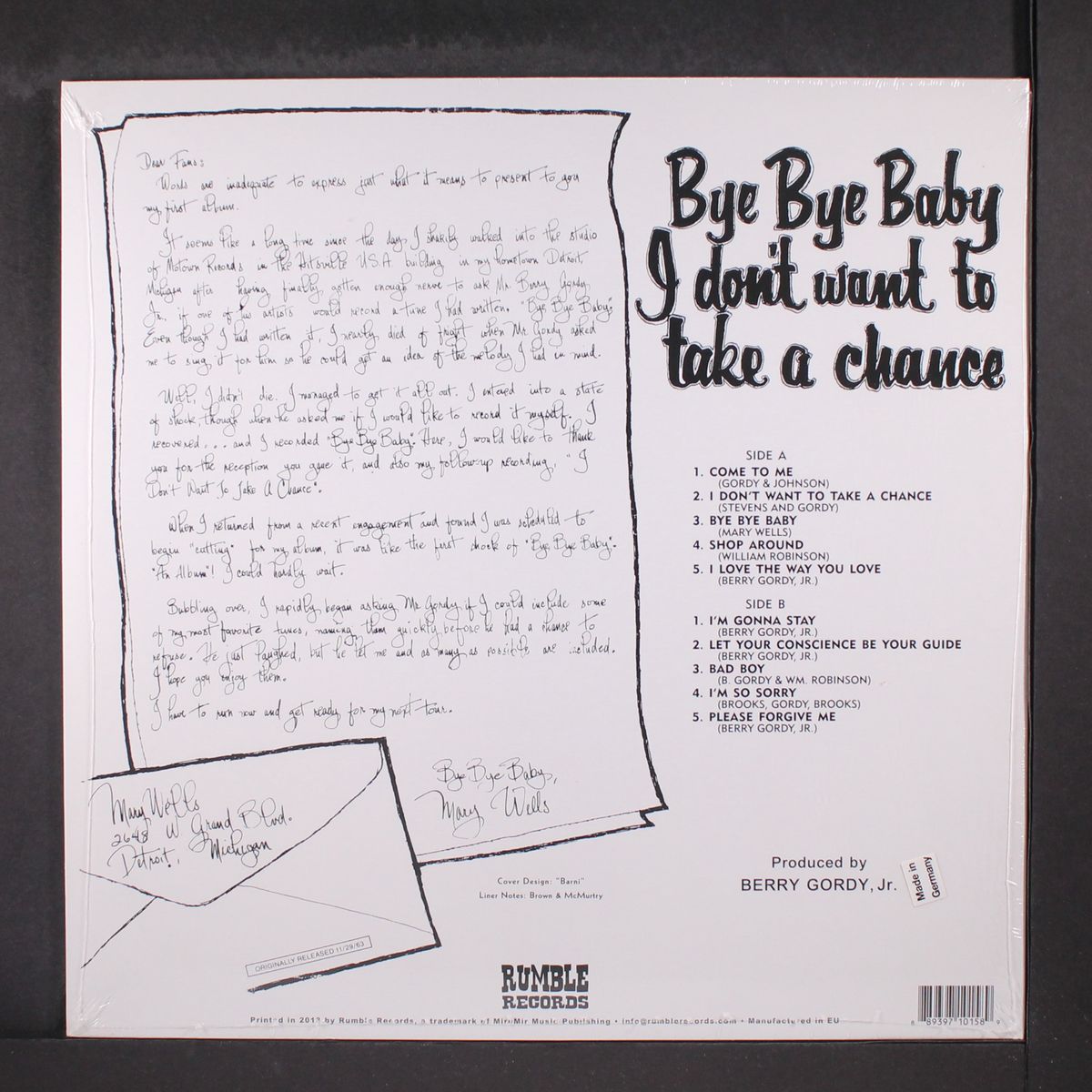 bye bye baby / i don't want to take a chance by MARY WELLS