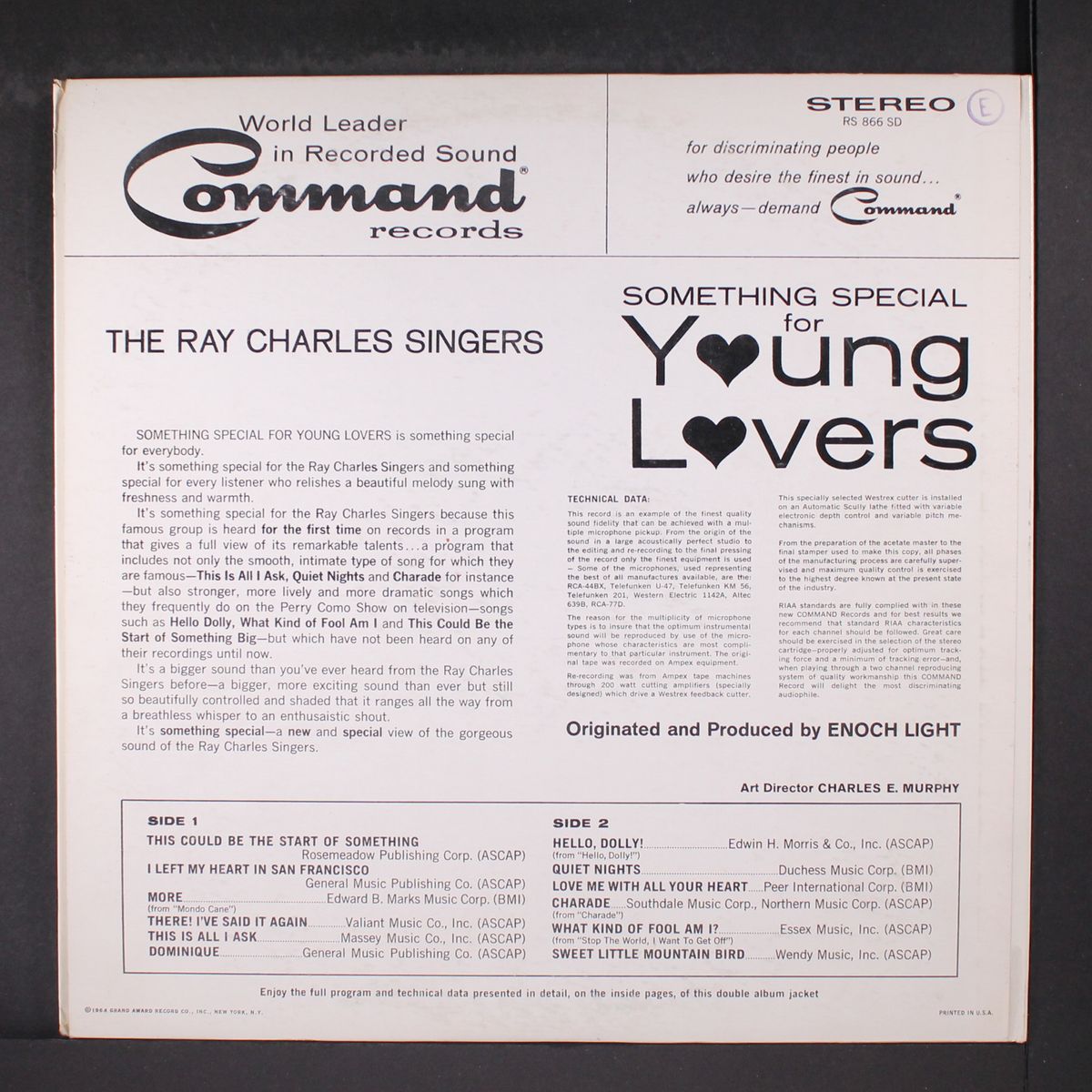 something special for young lovers by RAY CHARLES SINGERS