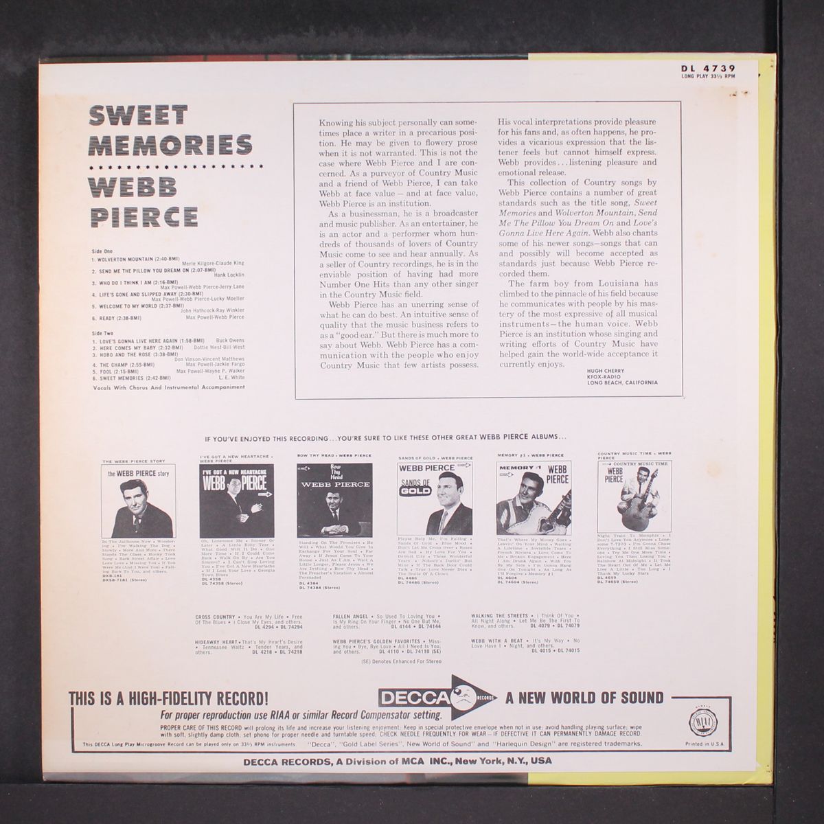 sweet memories by WEBB PIERCE