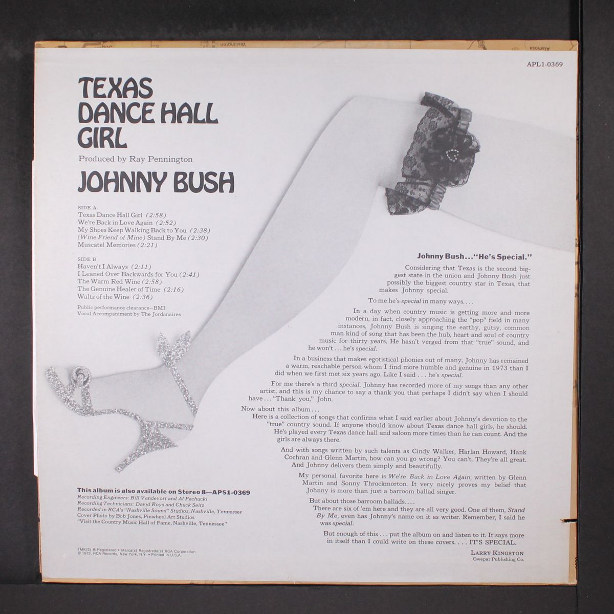 texas dance hall girl by JOHNNY BUSH