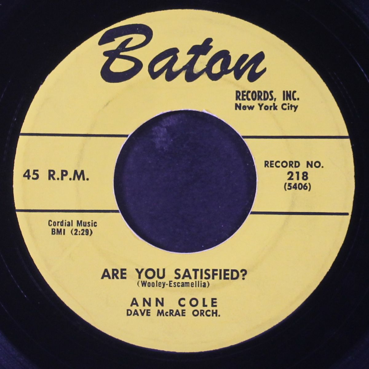 darling, don't hurt me / are you satisfied? by ANN COLE