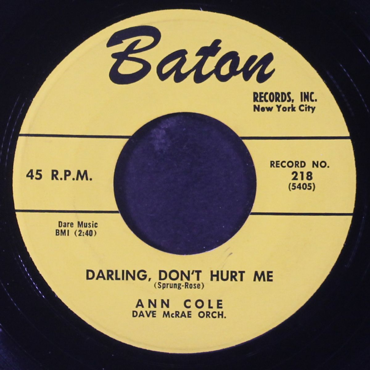 darling, don't hurt me / are you satisfied? by ANN COLE