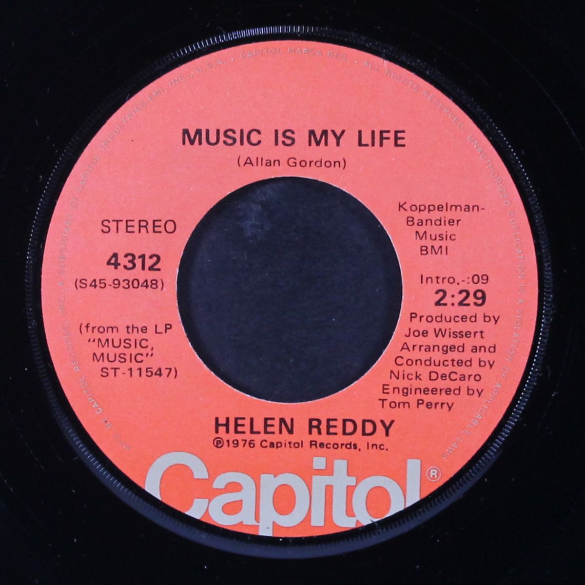 i can't hear you no more / music is my life by HELEN REDDY
