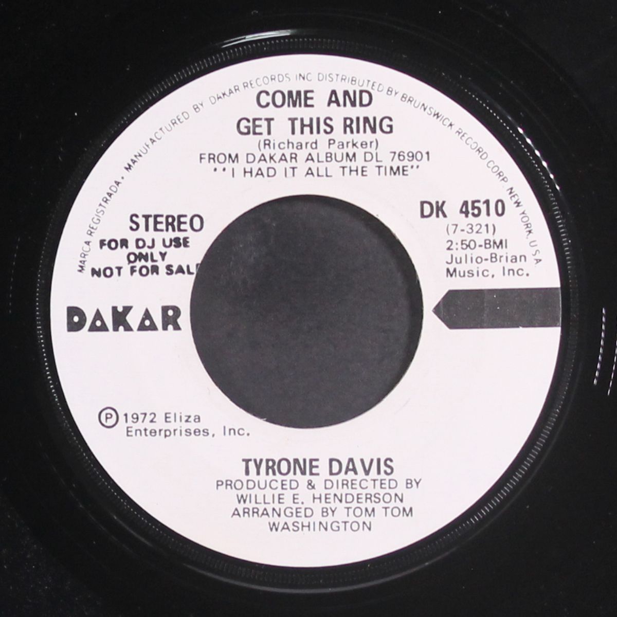 come and get this ring / mono by TYRONE DAVIS