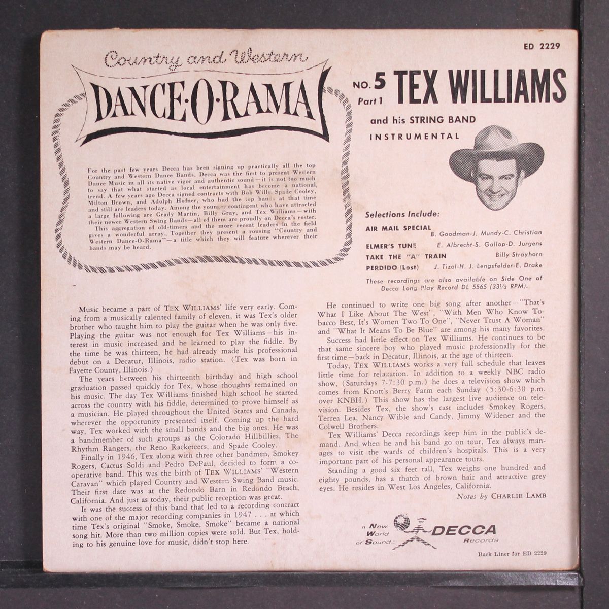 dance-o-rama no. 5 part 1 by TEX WILLIAMS