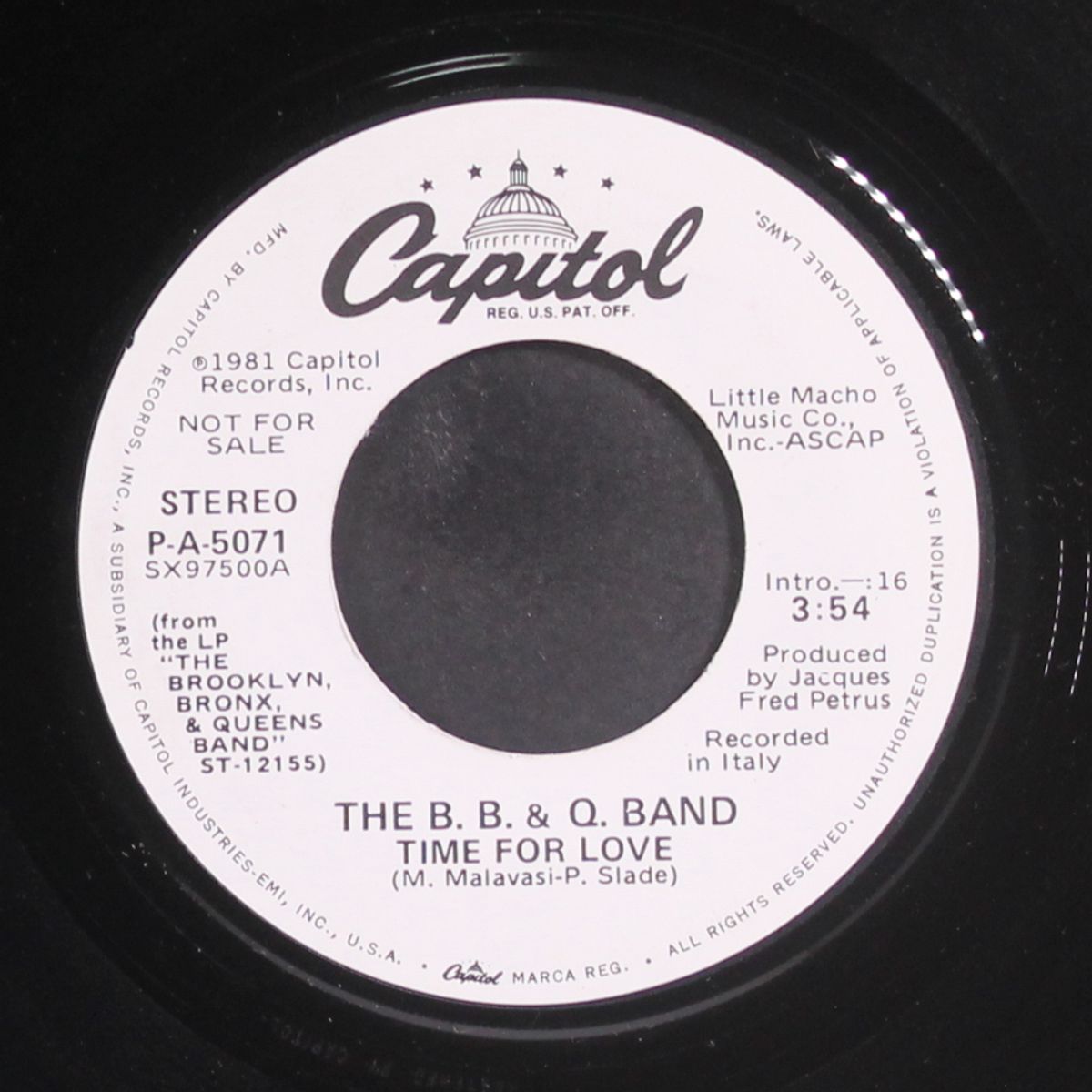 time for love / same by B.B. & Q. BAND