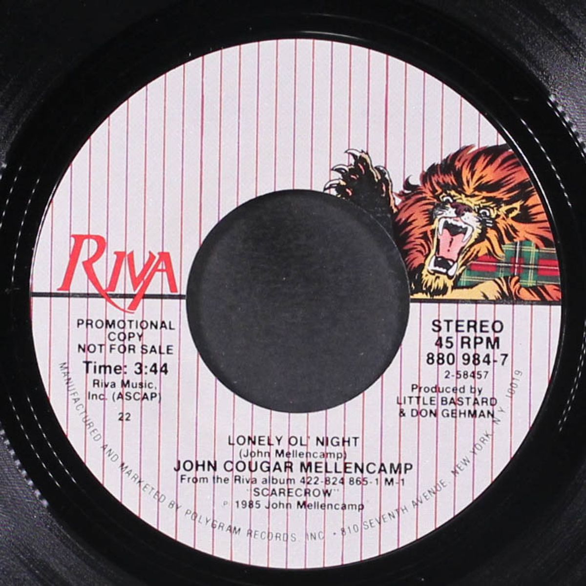 lonely ol' night / same by JOHN COUGAR MELLENCAMP
