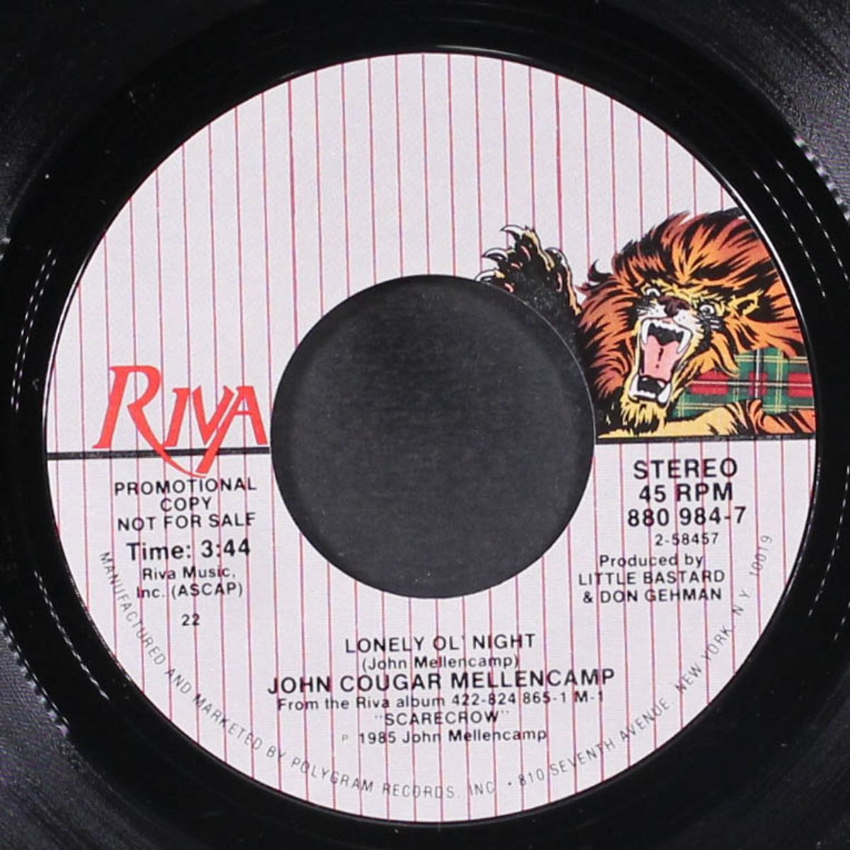 lonely ol' night / same by JOHN COUGAR MELLENCAMP