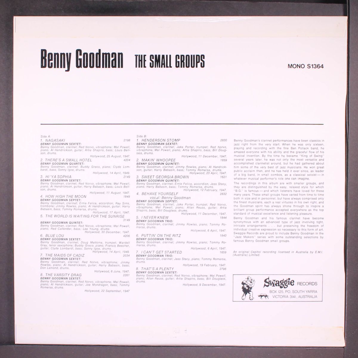 the jazz makers by BENNY GOODMAN