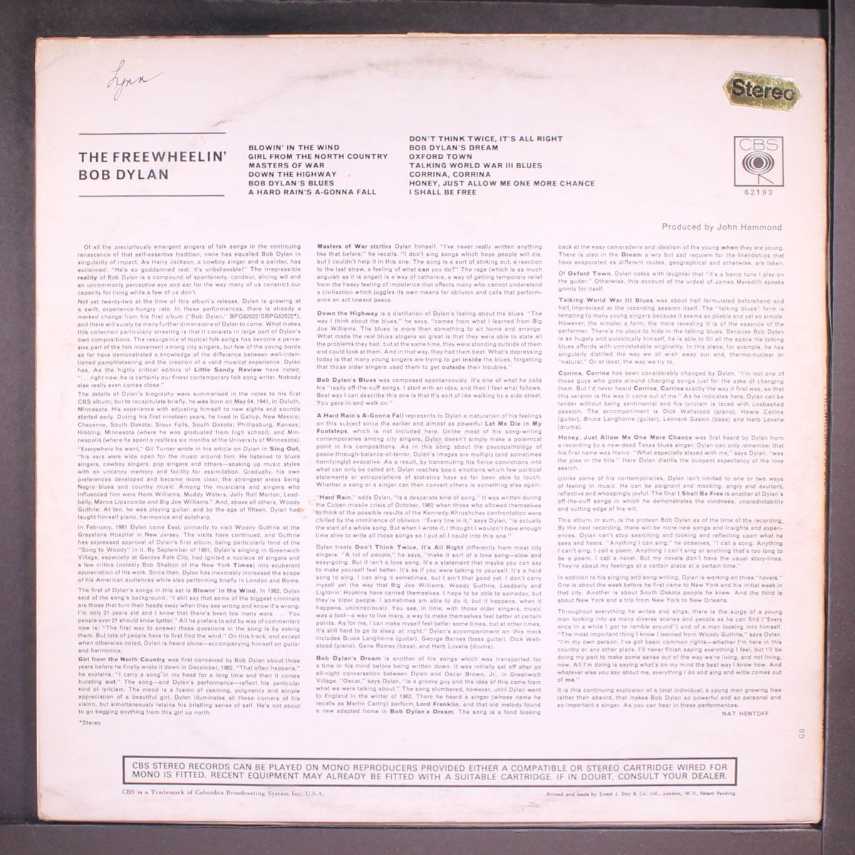 the freewheelin' bob dylan by BOB DYLAN