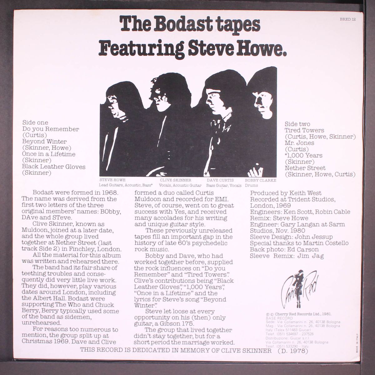 the bodast tapes by BODAST FEATURING STEVE HOWE