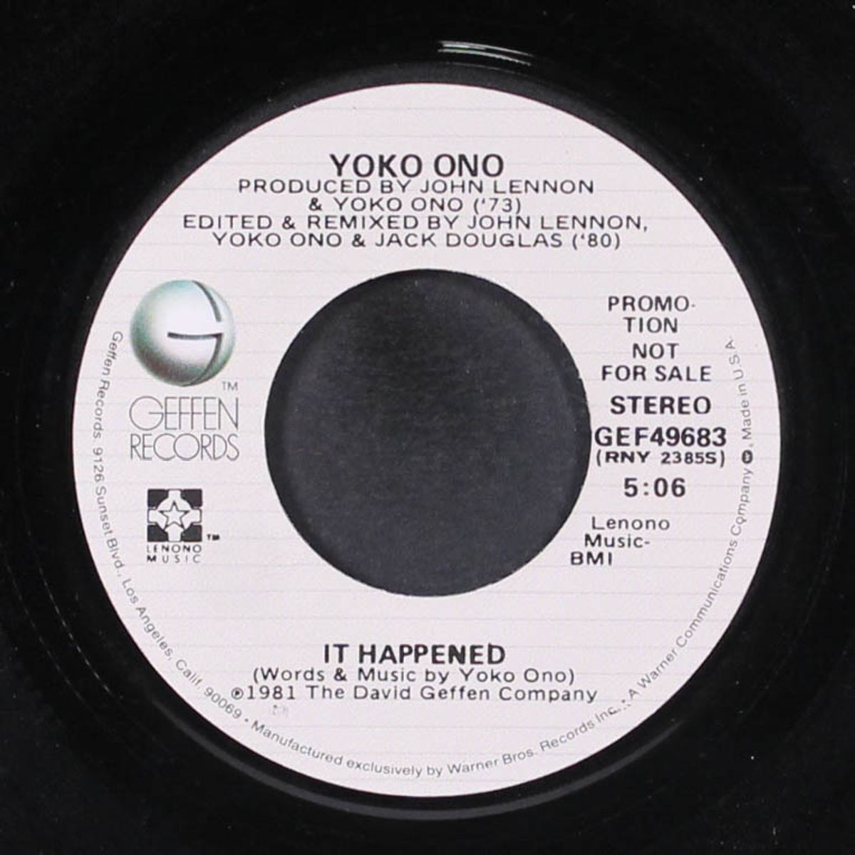 walking on thin ice / it happened by YOKO ONO