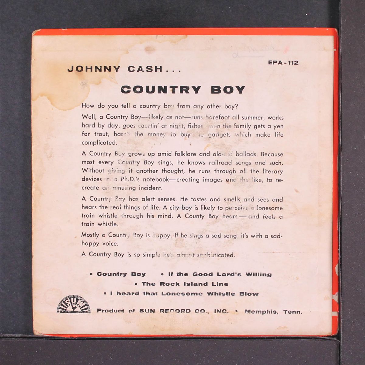 country boy by JOHNNY CASH