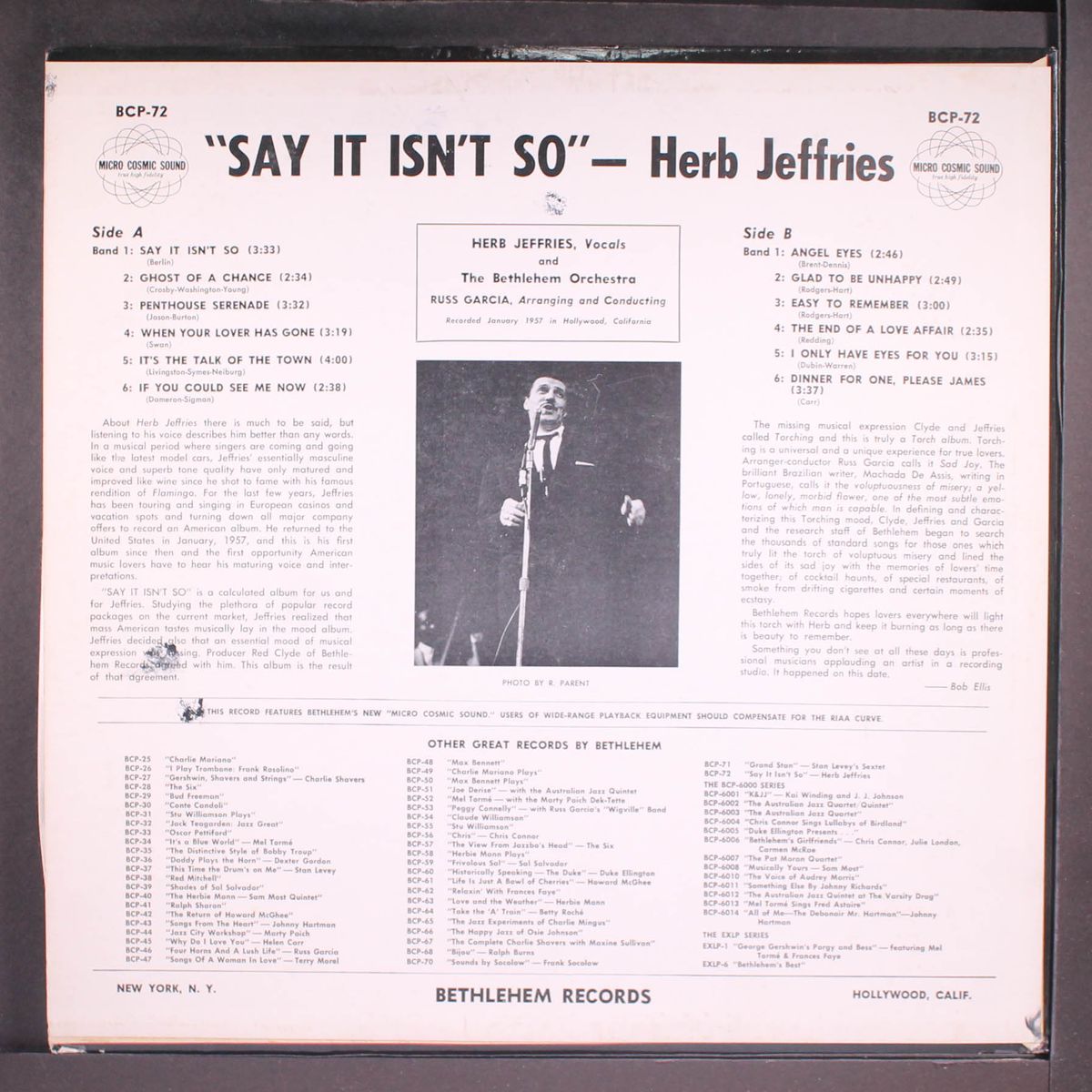 say it isn't so by HERB JEFFRIES